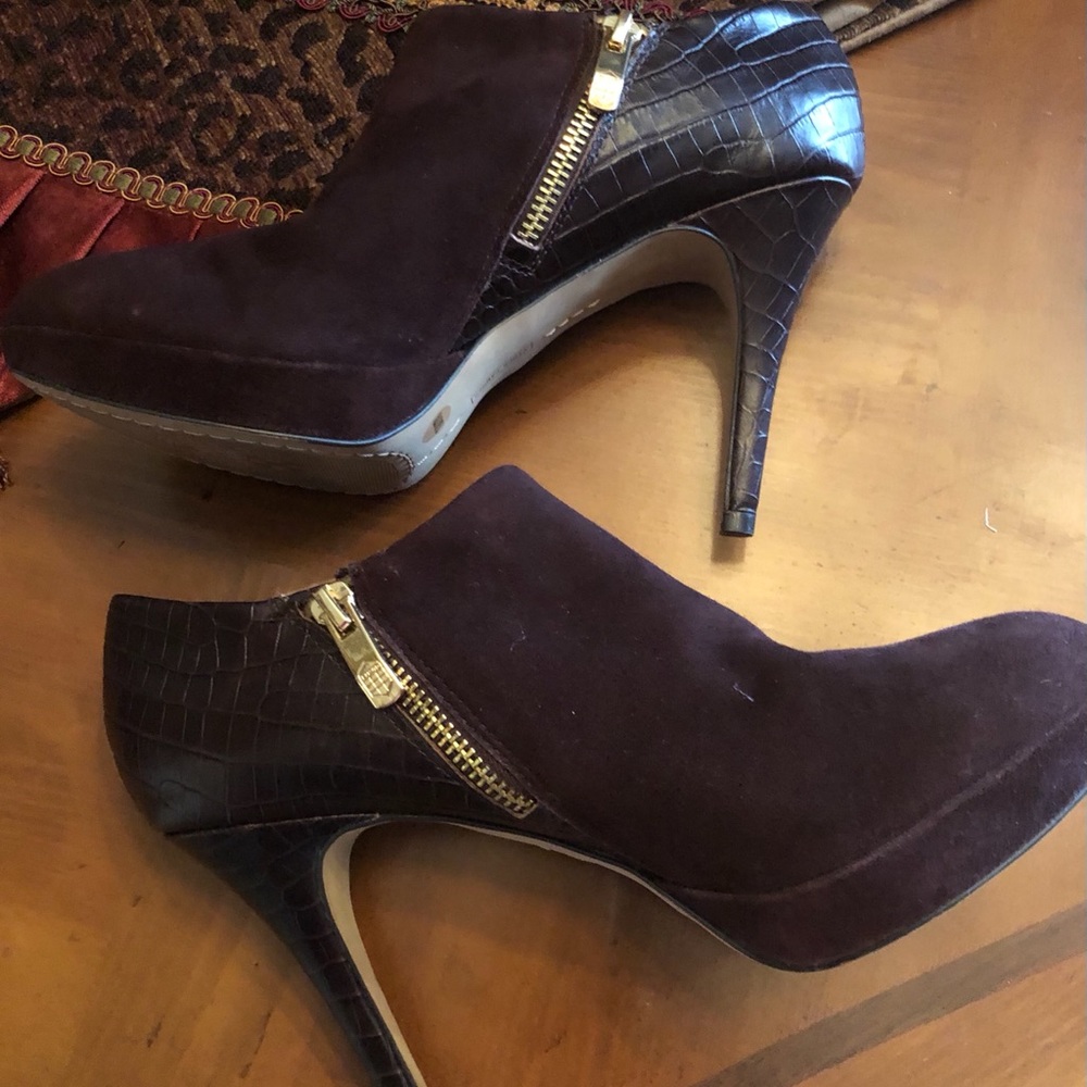 Vince Camuto Chocolate Brown Suede Booties